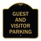 Signmission Designer Series Guest and Visitor Parking, Black & Gold Aluminum Sign, 18" x 18", BG-1818-23933 A-DES-BG-1818-23933 - alternate 1